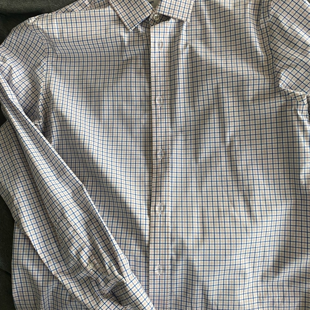 Old Navy Men's Blue Checkered Shirt
